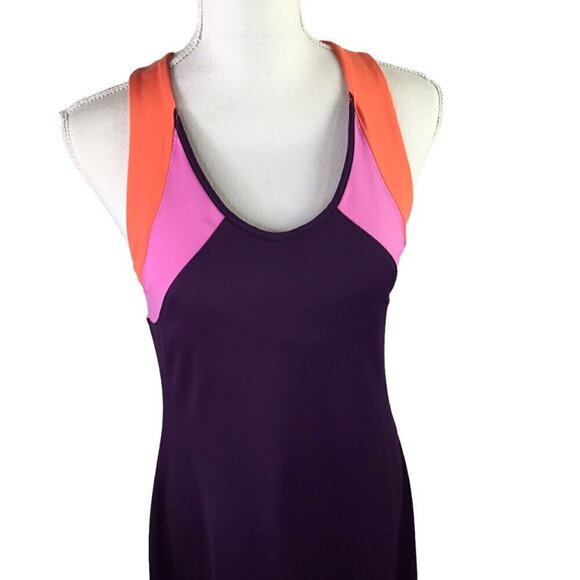 Title Nine Diamalete Athletic Dress Stretch Tennis Golf Size M Colorblock Purple - Picture 4 of 11